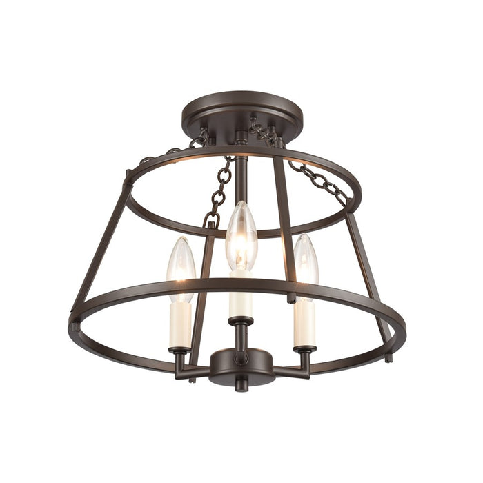 Atlas Lighting Joanie 13'' Wide 3Lt Semi Flush Mount, Old Bronze