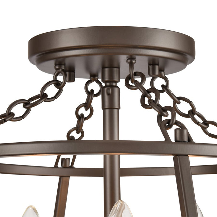 Atlas Lighting Joanie 13'' Wide 3Lt Semi Flush Mount, Old Bronze