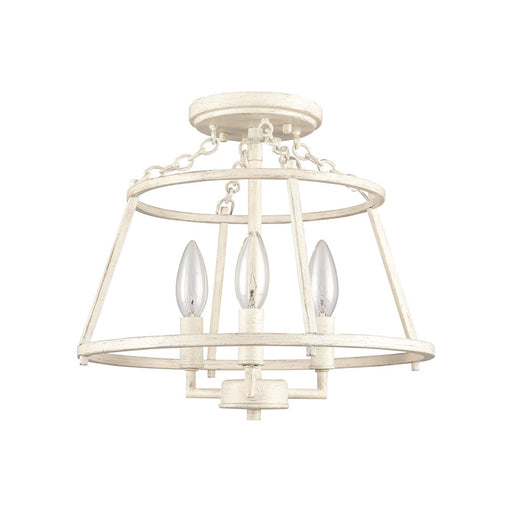 Atlas Lighting Joanie 13'' Wide 3Lt Semi Flush Mount, Antique White
