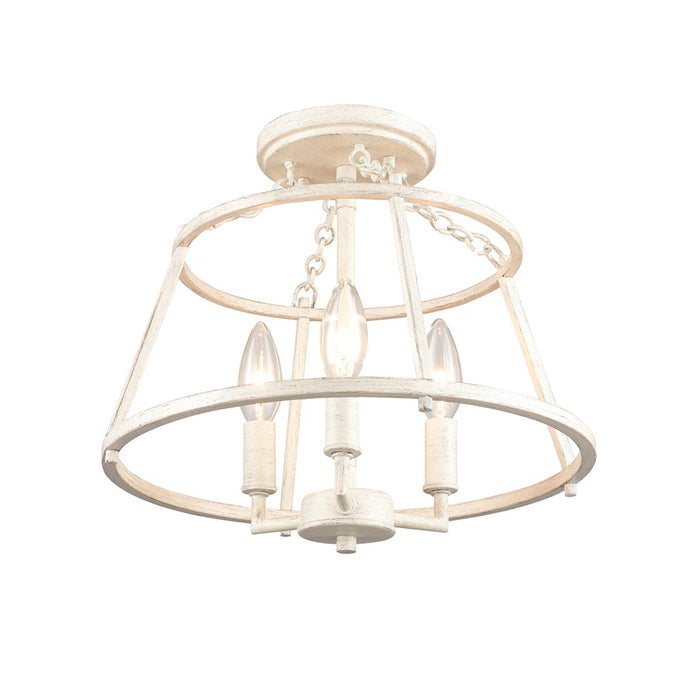 Atlas Lighting Joanie 13'' Wide 3Lt Semi Flush Mount, Antique White