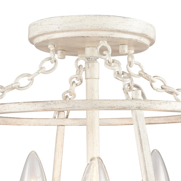 Atlas Lighting Joanie 13'' Wide 3Lt Semi Flush Mount, Antique White