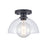 Atlas Lighting Julian 10'' Wide 1Lt Semi Flush Mount, Black/Clear