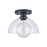 Atlas Lighting Julian 10'' Wide 1Lt Semi Flush Mount, Black/Clear