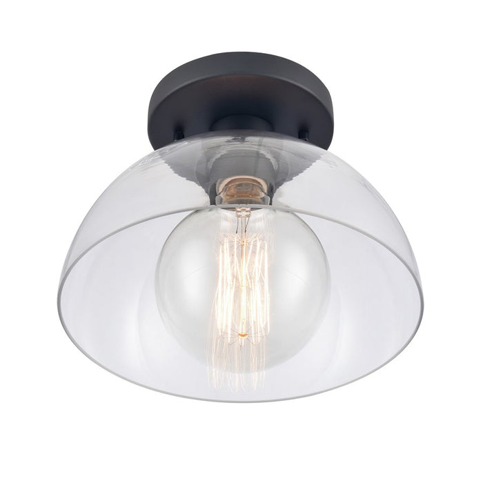 Atlas Lighting Julian 10'' Wide 1Lt Semi Flush Mount, Black/Clear