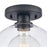 Atlas Lighting Julian 10'' Wide 1Lt Semi Flush Mount, Black/Clear