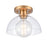 Atlas Lighting Julian 10'' Wide 1Lt Semi Flush Mount, Gold/Clear