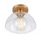 Atlas Lighting Julian 10'' Wide 1Lt Semi Flush Mount, Gold/Clear