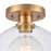 Atlas Lighting Julian 10'' Wide 1Lt Semi Flush Mount, Gold/Clear