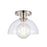 Atlas Lighting Julian 10'' Wide 1Lt Semi Flush Mount, Nickel/Clear
