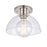 Atlas Lighting Julian 10'' Wide 1Lt Semi Flush Mount, Nickel/Clear