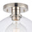 Atlas Lighting Julian 10'' Wide 1Lt Semi Flush Mount, Nickel/Clear