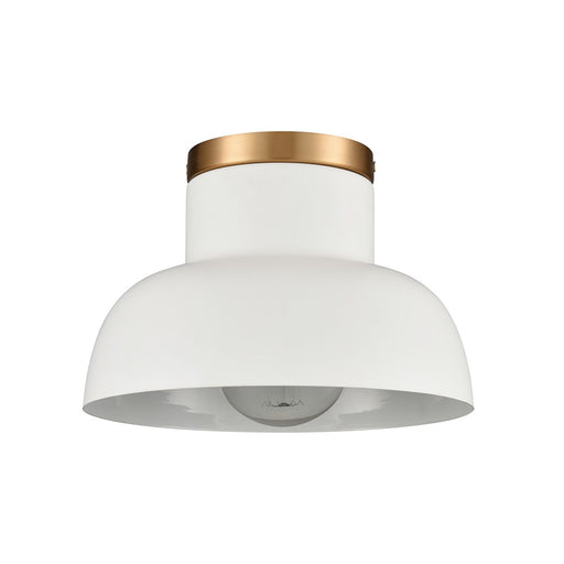 Atlas Lighting Lewellen 10'' Wide 1Lt Semi Flush Mount, White/White
