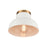 Atlas Lighting Lewellen 10'' Wide 1Lt Semi Flush Mount, White/White