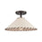 Atlas Lighting Marion 14''W 1Lt Semi Flush Mount, Bronze/Natural