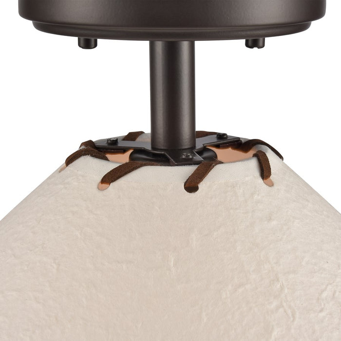 Atlas Lighting Marion 14''W 1Lt Semi Flush Mount, Bronze/Natural