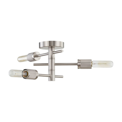 Atlas Lighting Module 15'' Wide 3Lt Semi Flush Mount, Satin Nickel