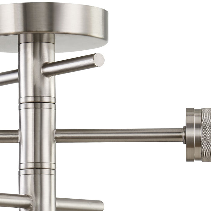 Atlas Lighting Module 15'' Wide 3Lt Semi Flush Mount, Satin Nickel