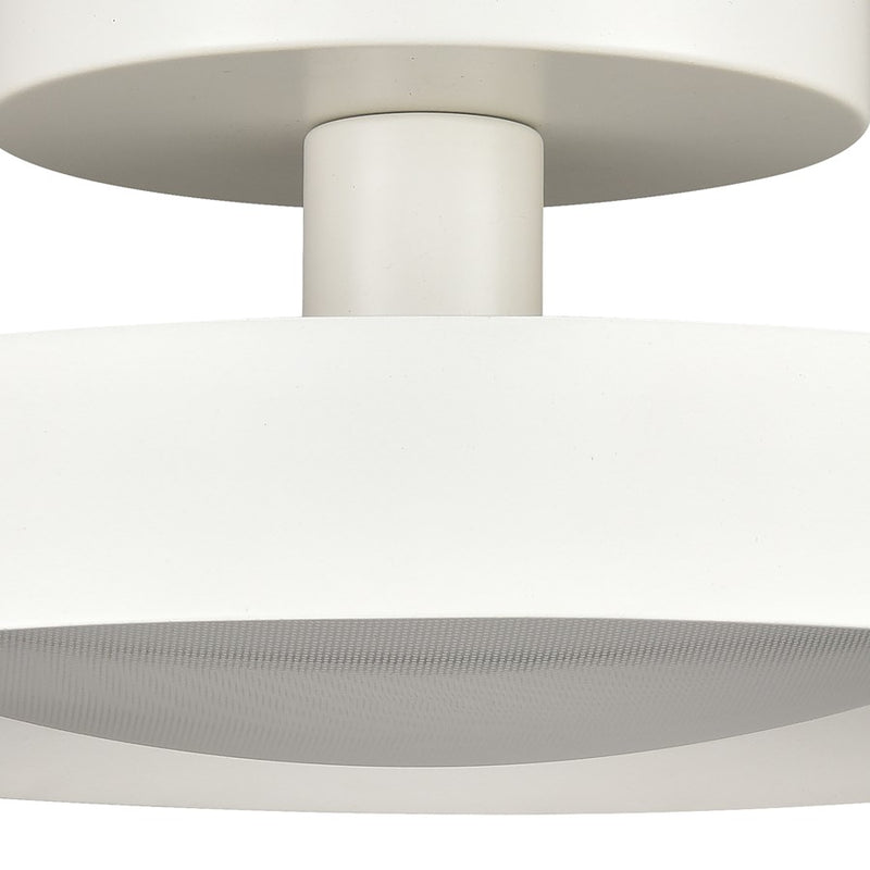 Atlas Nancy 11in 1-Light LED Semi-Flush Mount | Modern Matte White Metal and White Glass | Bedroom & Hallway Ceiling Light | Model CL11901-WH