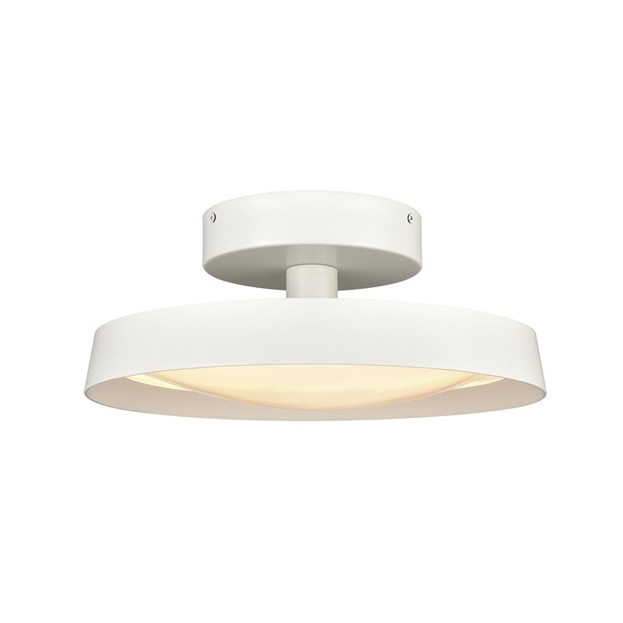 Atlas Lighting Nancy 13.75'' Wide LED Semi Flush Mount, White/White