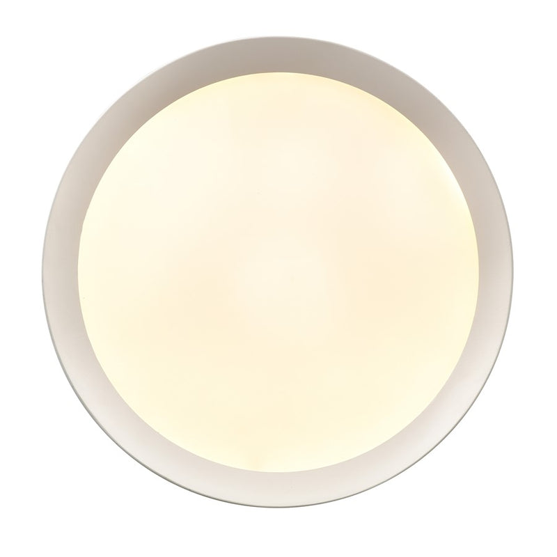 Atlas Nancy 13in 1-Light LED Semi-Flush Mount | Modern Matte White Metal and White Glass | Bedroom & Hallway Ceiling Light | Model CL11902-WH