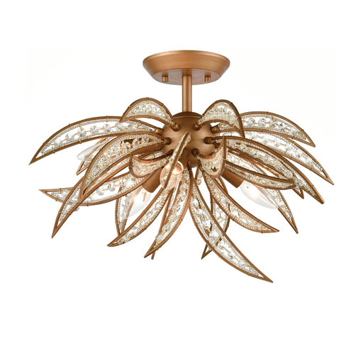 Atlas Lighting Naples 21'' Wide 5Lt Semi Flush Mount, Gold/Clear