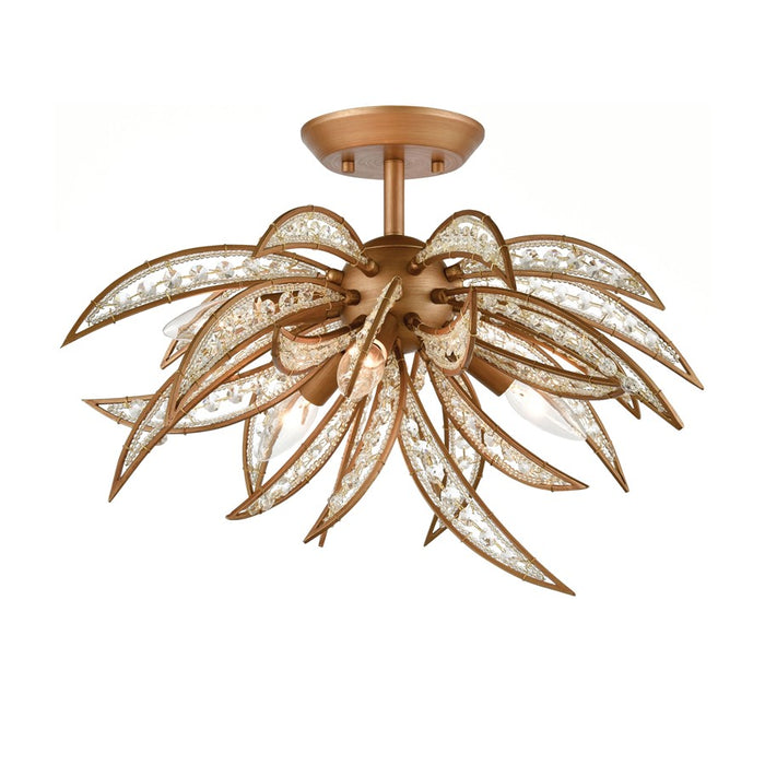 Atlas Lighting Naples 21'' Wide 5Lt Semi Flush Mount, Gold/Clear