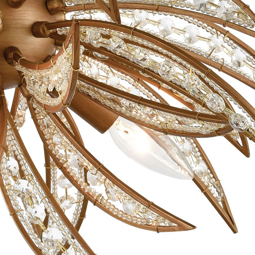 Atlas Lighting Naples 21'' Wide 5Lt Semi Flush Mount, Gold/Clear