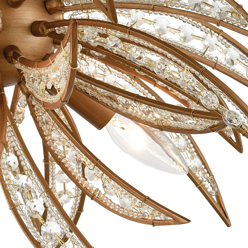 Atlas Naples 21in 5-Light Semi-Flush Mount | Modern Matte Gold Metal and Clear Glass | Dining Room & Living Room Ceiling Light | Model CL11903-GD