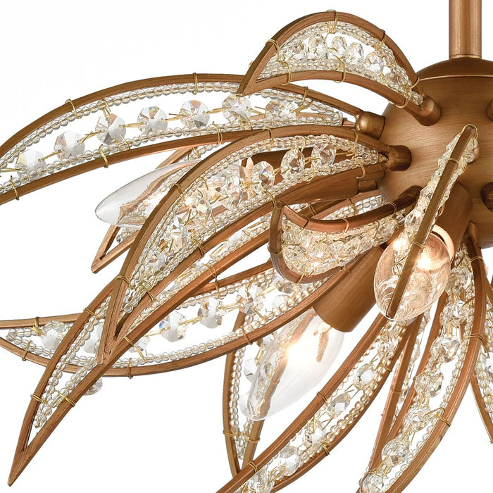 Atlas Lighting Naples 21'' Wide 5Lt Semi Flush Mount, Gold/Clear