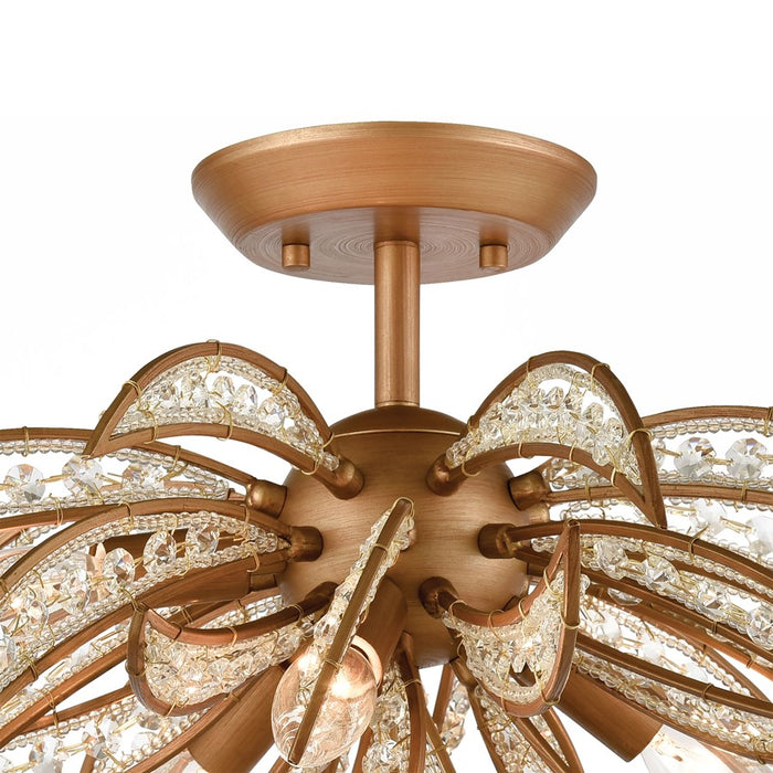 Atlas Lighting Naples 21'' Wide 5Lt Semi Flush Mount, Gold/Clear