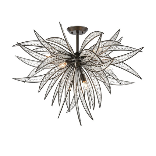 Atlas Lighting Naples 35'' Wide 8Lt Semi Flush Mount, Graphite/Gray
