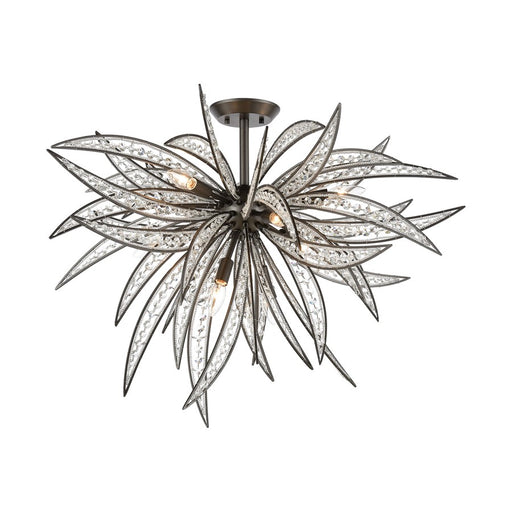 Atlas Lighting Naples 35'' Wide 8Lt Semi Flush Mount, Graphite/Gray
