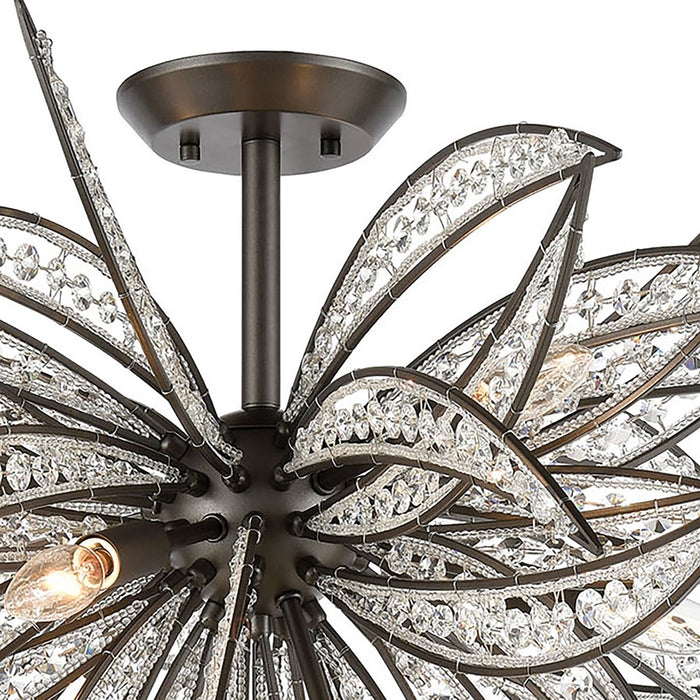 Atlas Lighting Naples 35'' Wide 8Lt Semi Flush Mount, Graphite/Gray