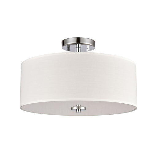 Atlas Lighting Oak Valley 16''W 2Lt Semi Flush Mount, Chrome/White