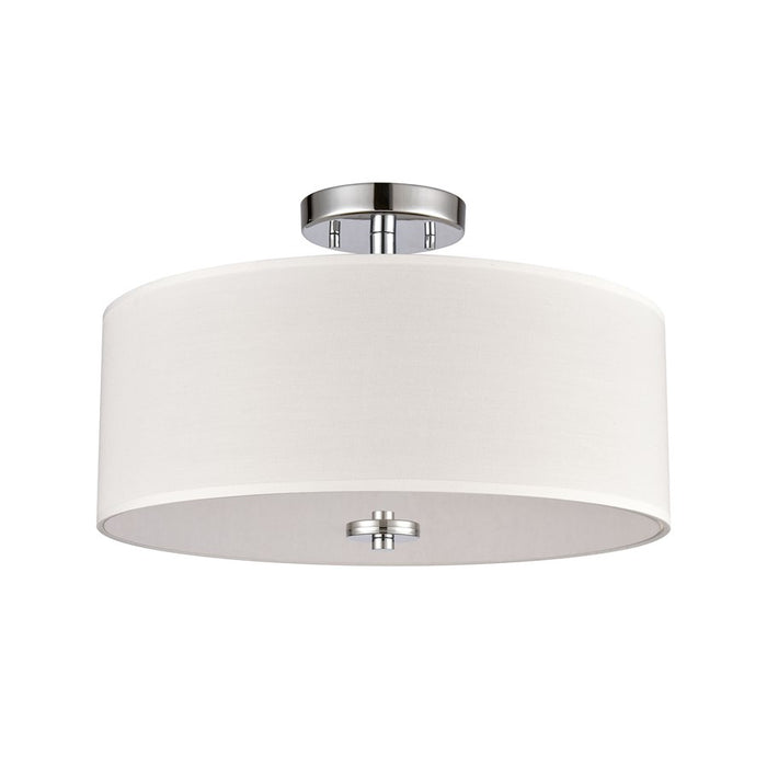 Atlas Lighting Oak Valley 16''W 2Lt Semi Flush Mount, Chrome/White