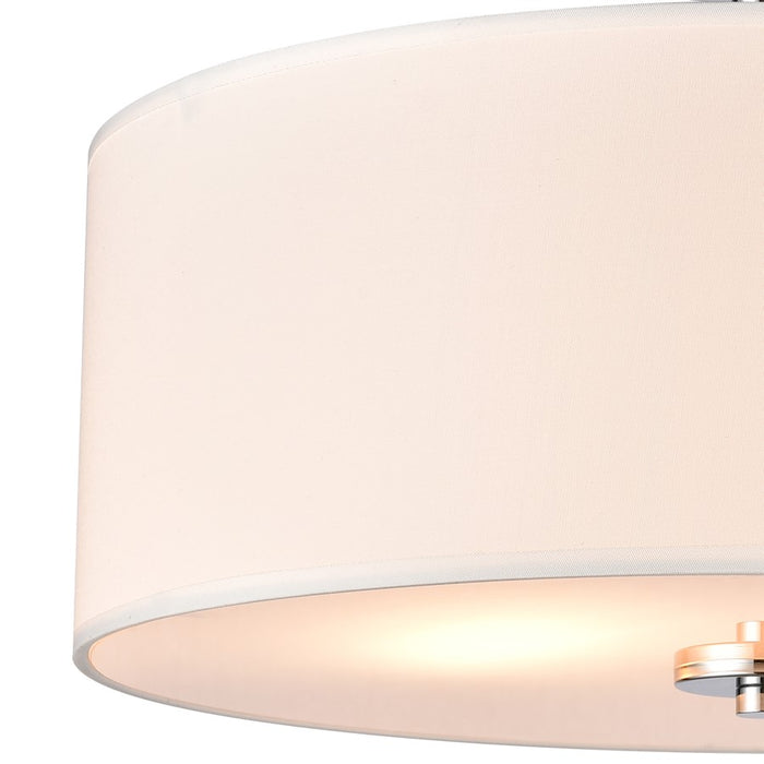 Atlas Lighting Oak Valley 16''W 2Lt Semi Flush Mount, Chrome/White