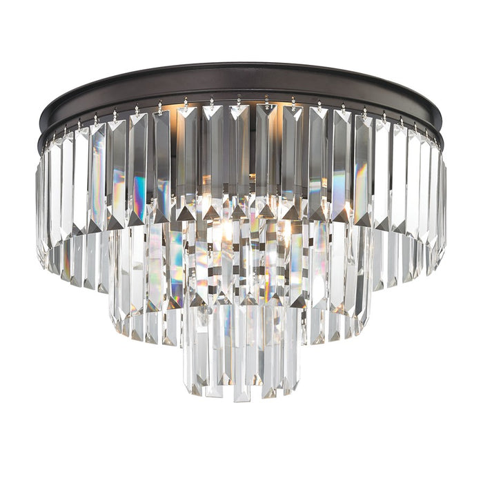 Atlas Lighting Palacial 19''W 3Lt Semi Flush Mount, Bronze/Clear