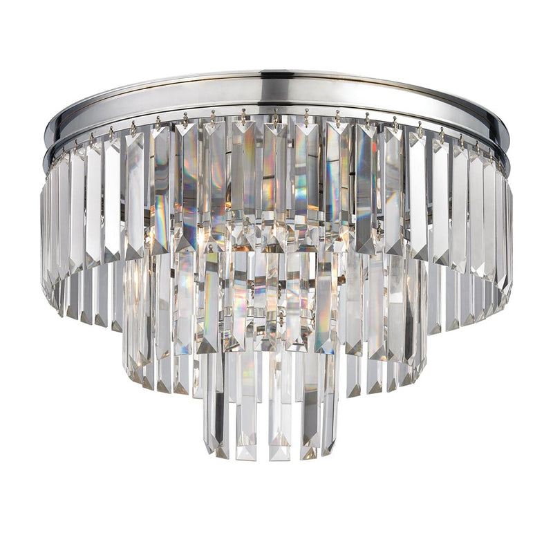 Atlas Lighting Palacial 19in 3-Light Semi-Flush Mount | Traditional Polished Chrome and Clear Crystal | Dining Room & Entryway | Model CL11906-CH