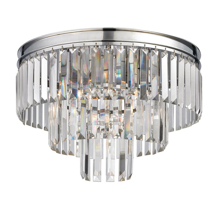 Atlas Lighting Palacial 19''W 3Lt Semi Flush Mount, Chrome/Clear