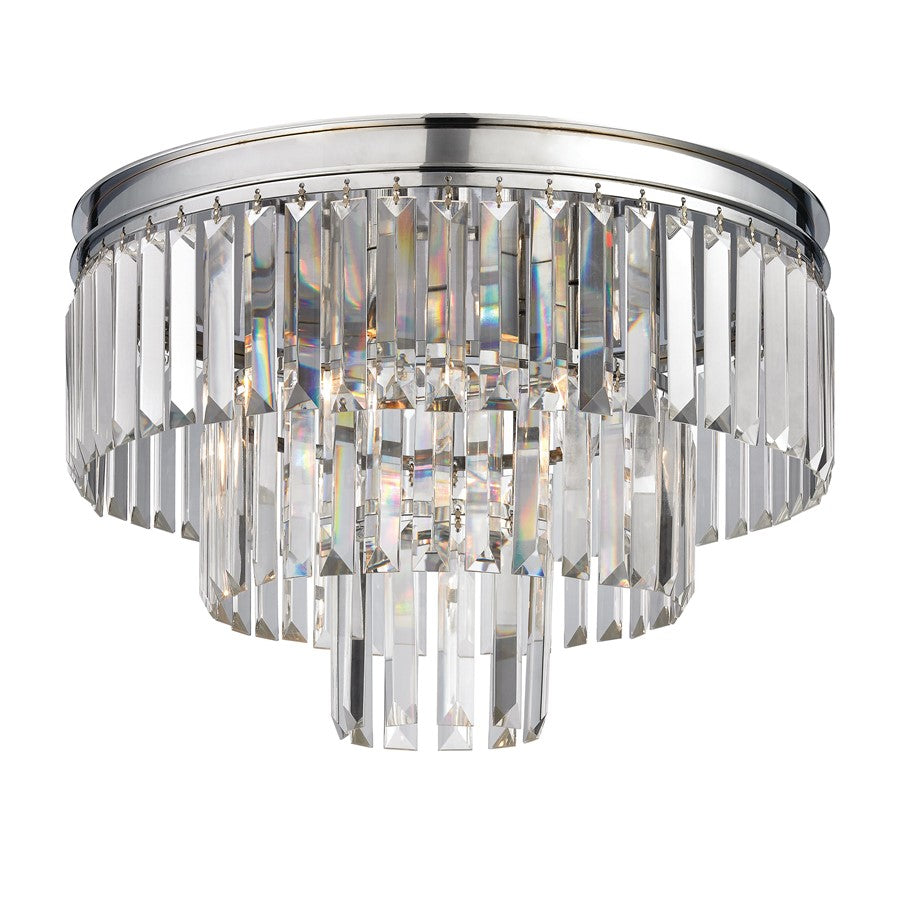 Atlas Lighting Palacial 19''W 3Lt Semi Flush Mount, Chrome/Clear