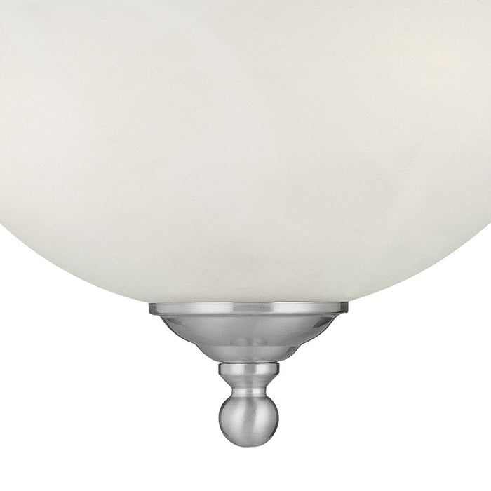 Atlas Lighting Riva 16'' Wide 3Lt Semi Flush Mount, Nickel/White