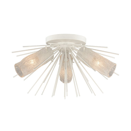 Atlas Lighting Sea Urchin 20''W 3Lt Semi Flush, White Coral/White