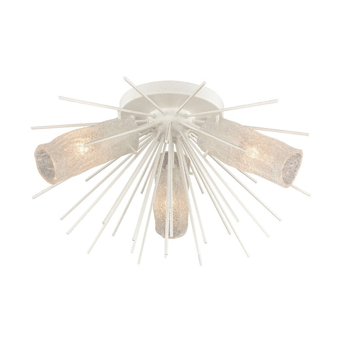 Atlas Lighting Sea Urchin 20''W 3Lt Semi Flush, White Coral/White