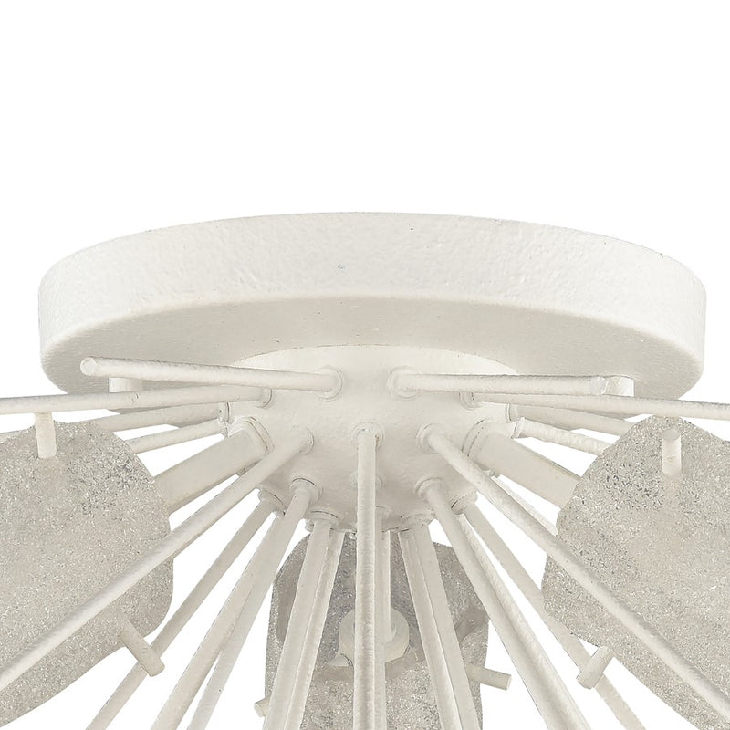 Atlas Lighting Sea Urchin 20''W 3Lt Semi Flush, White Coral/White