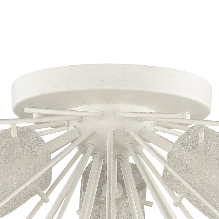 Atlas Lighting Sea Urchin 20''W 3Lt Semi Flush, White Coral/White