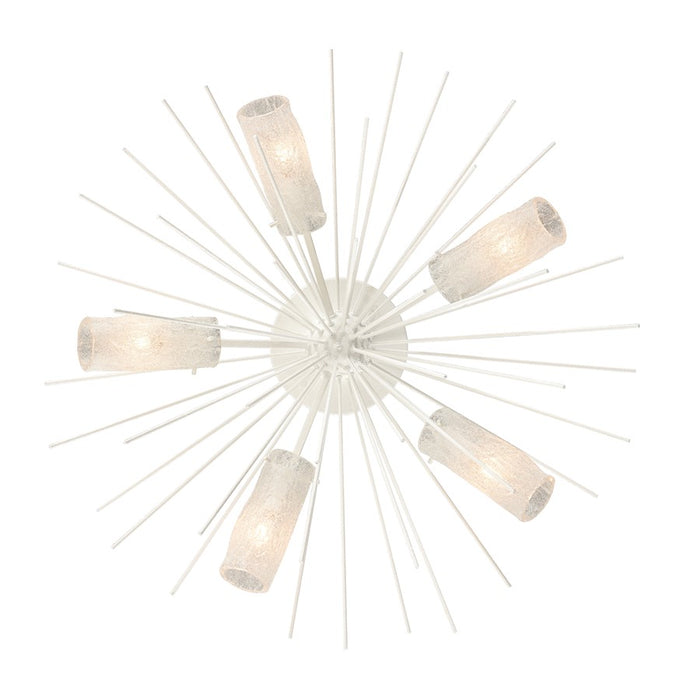 Atlas Lighting Sea Urchin 32''W 5Lt Semi Flush, White Coral/White