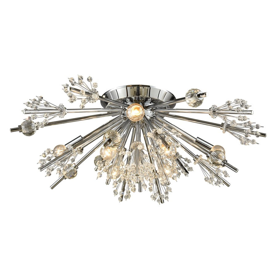 Atlas Lighting Starburst 26'' Wide 8Lt Semi Flush Mount, Chrome