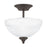 Atlas Lighting Tahoe 11.75''W 2Lt Semi Flush Mount, Bronze/White