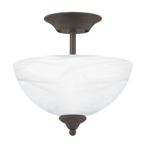Atlas Lighting Tahoe 11.75''W 2Lt Semi Flush Mount, Bronze/White