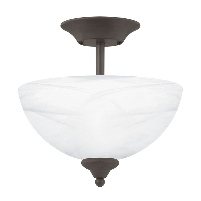 Atlas Lighting Tahoe 11.75''W 2Lt Semi Flush Mount, Bronze/White